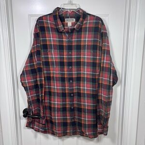 Duluth Trading Co Flannel Long Sleeve Button Up Shirt Men’s 2XL Tall Plaid